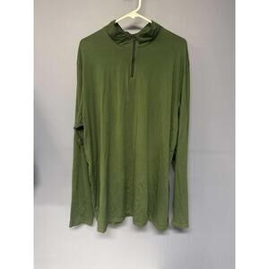 Real Essentials XL Green 1/4 Zip Long Sleeve Performance Shirt
